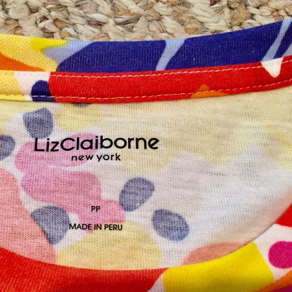 Fun colorful shirt by Liz Claiborne size pp - Picture 3 of 4